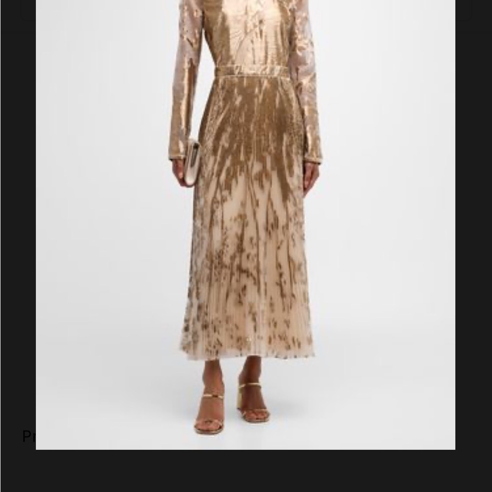 Jonathan Simkhai Gold Long Sleeve Dress - Picture 2 of 8